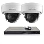 Hikvision 8 MP IP camerabewaking set 2 dome camera's