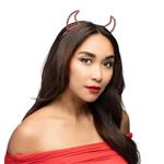 Halloween Haarband Rood Duivel Glitter