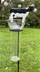 Regenmeter koe zwart-wit, gietijzer RM230