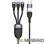 Conceptronic ETTA06B15 USB-kabel 1,5 m USB 2.0 USB C USB C/Micro-USB B/Lightning Zwart