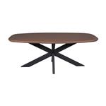 Eettafel Madison Walnut | 160 cm | Deens Ovaal | Poot Black