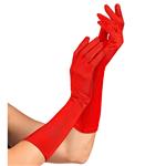 HANDSCHOENEN SATIJN ELASTAAN 40CM, ROOD