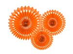 Oranje Papieren Waaiers 25cm 3st