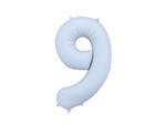 Foil Balloon Number ''9'', 86cm, misty blue