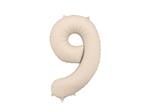 Foil Balloon Number ''9'', 86cm, light warm grey