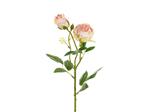 Artificial flower - Rose with two buds, 55 cm, light powder pink