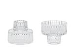 Glass candle holder with 2-in-1 edge, 6.5x5.5cm