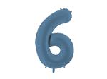 Folieballon cijfer '6', 86cm, marineblauw