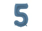 Folieballon cijfer '5', 86cm, marineblauw