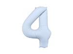 Folieballon Nummer '4', 86cm, mistig blauw