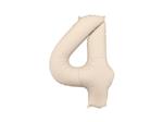 Folieballon Cijfer '4', 86cm, lichtbeige