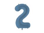 Folieballon cijfer '2', 86cm, marineblauw