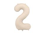 Folieballon Nummer '2', 86cm, lichtbeige