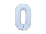 Folieballon Nummer '0', 86cm, mistig blauw