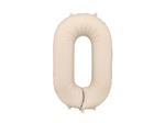 Folieballon Cijfer '0', 86cm, lichtbeige