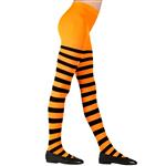 KINDERPANTY GESTREEPT, ORANJE/ZWART