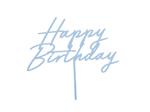 Acrylic cake topper ''Happy Birthday'', misty blue, 16.5 cm