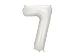 7 Jaar Cijfer Ballon Zilver Satijn Folie Leeg 86cm