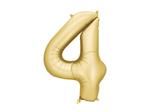 4 Jaar Cijfer Ballon Goud Satijn Folie Leeg 86cm