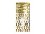 Feestgordijn vierkantjes, elegant goud