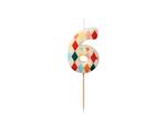 Birthday candle Number 6 Rhombus, 5.5 cm, mix