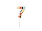 Birthday candle Number 7 Rhombus, 5.5 cm, mix