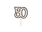 Birthday candle number 50, 5.5cm, black and white