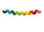 Papieren slinger Regenboog waaiers, 2,5m, mix