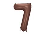 Folieballon Nummer '7', 86cm, mokka