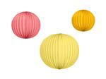 Set papieren lampions, oranje, roze, geel