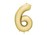 Folieballon Nummer '6', 86cm, goud