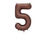 Foil Balloon Number ''5'', 86 cm, mocha