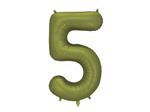 Foil Balloon Number ''5'', 86cm, olive