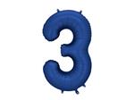 Foil Balloon Number '3', 86cm, navy