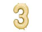 Foil Balloon Number '3', 86 cm, gold