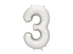 Foil Balloon Number ''3'', 86 cm, silver