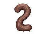 Foil Balloon Number ''2'', 86 cm, mocha