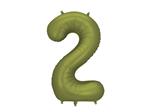 Foil Balloon Number ''2'', 86cm, olive
