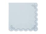 Servetten met franje, 33x33cm, misty blauw