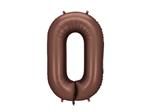 Foil Balloon Number ''0'', 86 cm, mocha
