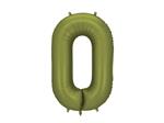 Foil Balloon Number' '0'', 86cm, olive