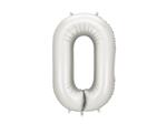 Foil Balloon Number ''0'', 86 cm, silver