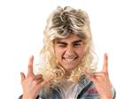 pruik jaren 80, lang haar, blond