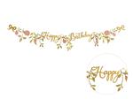 Bloemen Bloemen, roze en goud, 1,3m