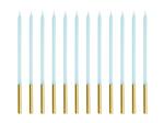 Plain birthday candles, light blue, 14 cm