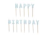 Birthday candles Happy Birthday, 2.5 cm, light blue