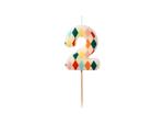 Birthday candle Number 2 Rhombus, 5.5 cm, mix