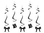 Birthday swirls for the 18th birthday with bows, black, 50 cm