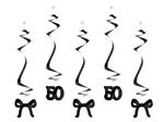 Birthday swirls for the 50th birthday with bows, black, 50 cm