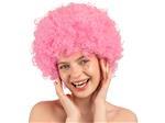 Afro pruik lichtroze